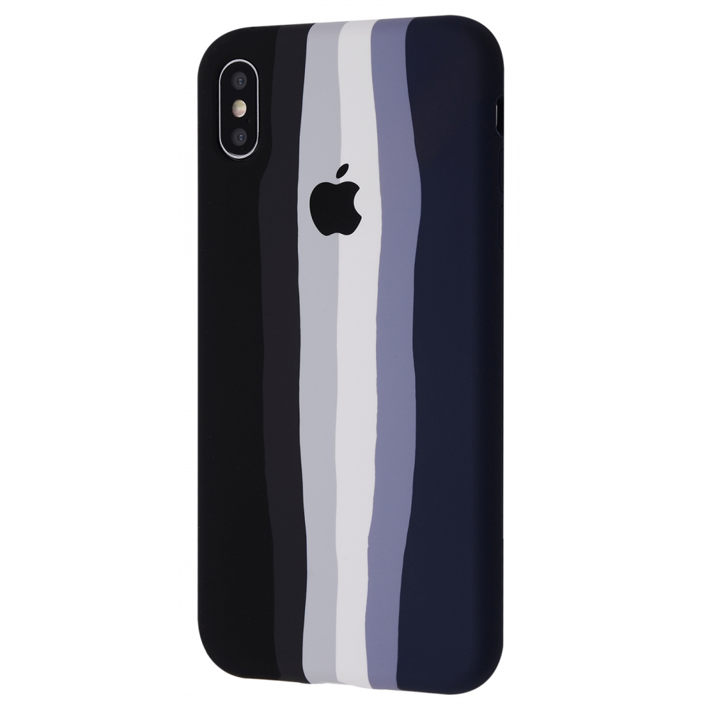 

Чехол с мягкой подкладкой PRC Rainbow Silicone Case iPhone Xs Max black/dark blue Черный Синий