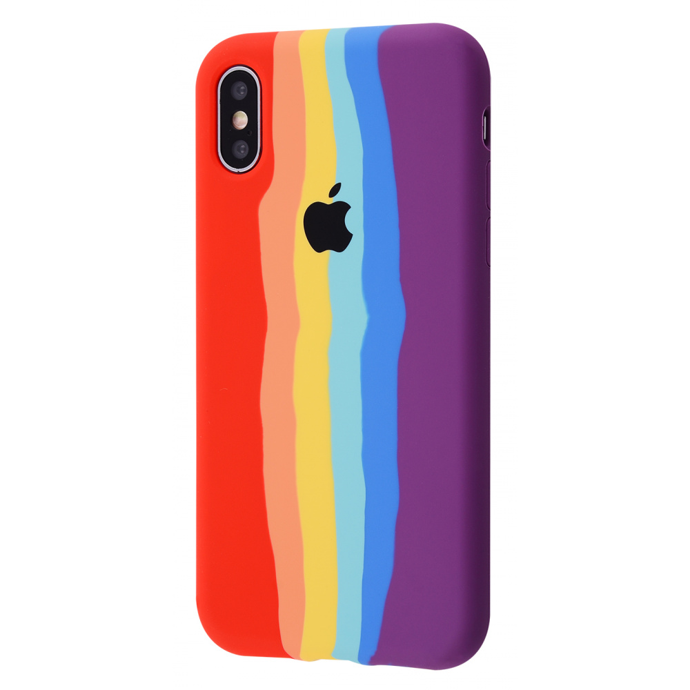 

Чехол с мягкой подкладкой PRC Rainbow Silicone Case iPhone X/Xs pride Разноцветный