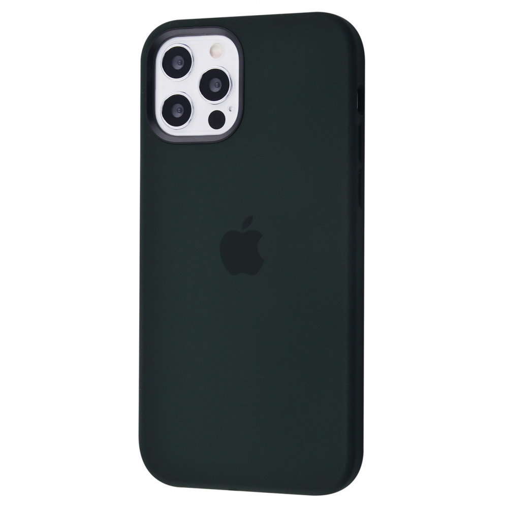 

Чехол с поддержкой magsafe с защитой камеры с мягкой подкладкой PRC Silicone Case with MagSafe iPhone 12/12 Pro cyprus green Зеленый