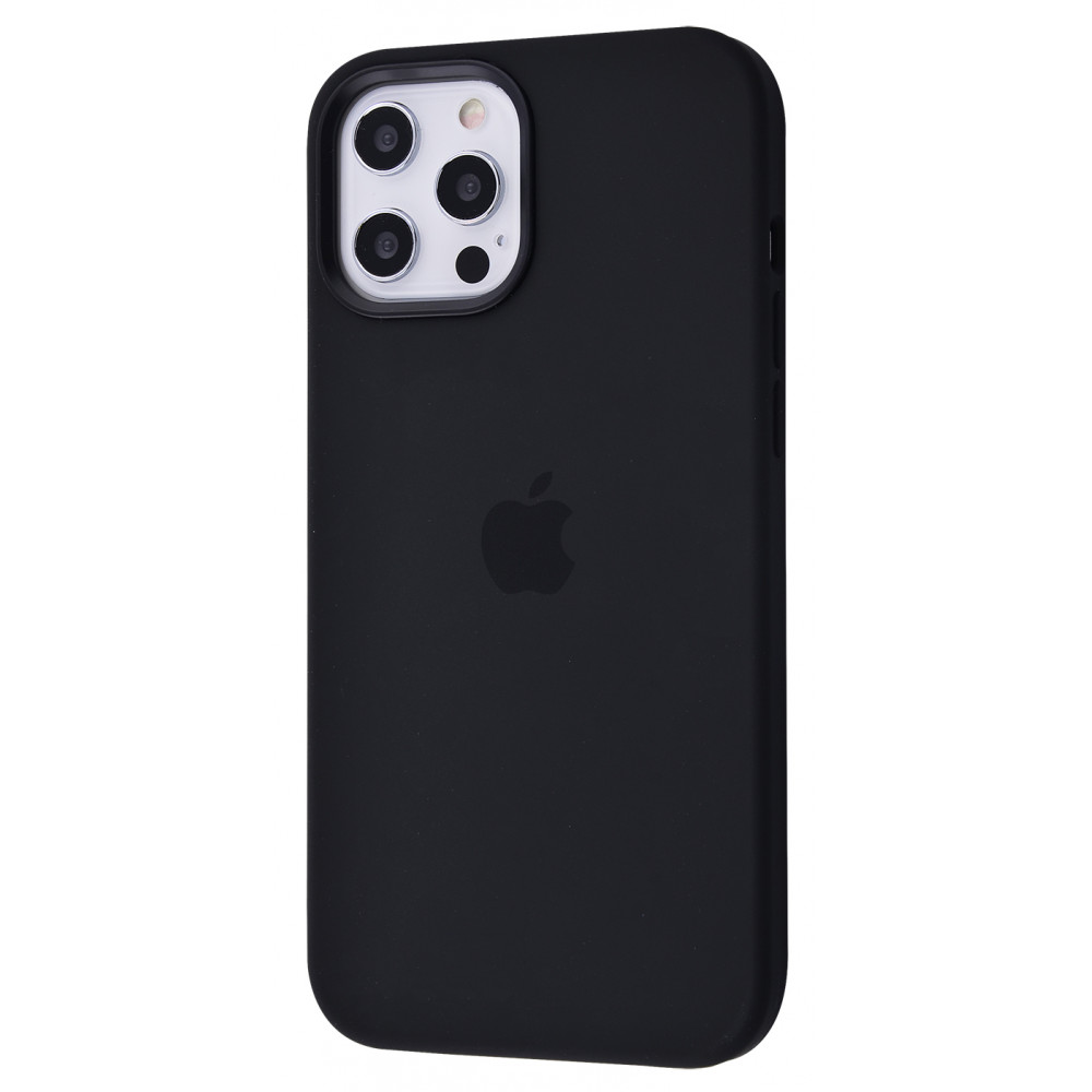 

Чехол с поддержкой magsafe с защитой камеры с мягкой подкладкой PRC Silicone Case with MagSafe iPhone 12 Pro Max black Черный