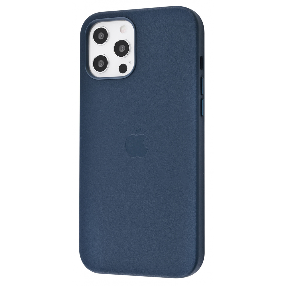 

Чехол с поддержкой magsafe с мягкой подкладкой PRC Leather Case with MagSafe iPhone 12 Pro Max baltic blue Синий