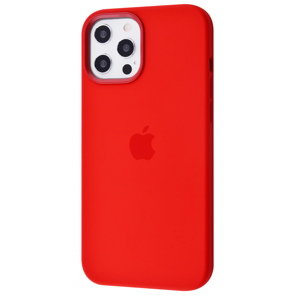 

Чехол с поддержкой magsafe с защитой камеры с мягкой подкладкой PRC Silicone Case with MagSafe iPhone 12 Pro Max red Красный