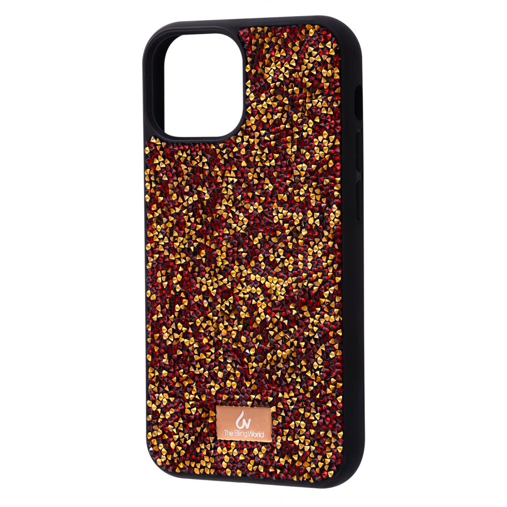 

Чехол с камнями и блёстками Bling World ROCK DIAMOND iPhone 13 mini red Красный