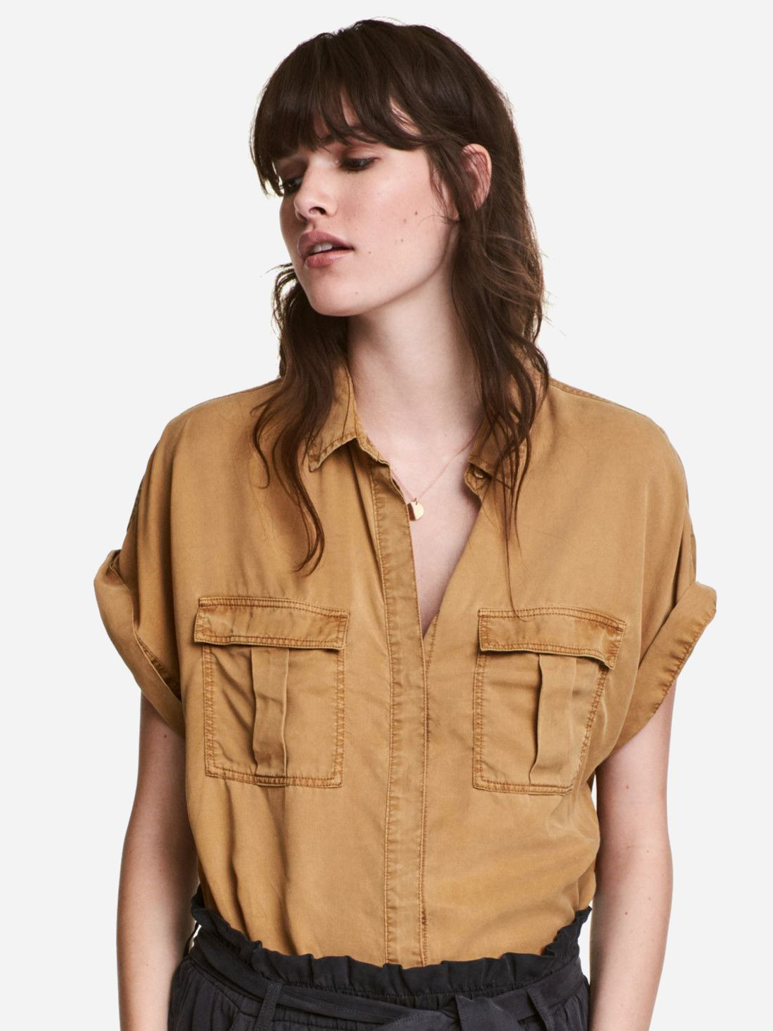 

Рубашка H&M 5057636RP1  Горчичная, Рубашка H&M 5057636RP1 38 Горчичная