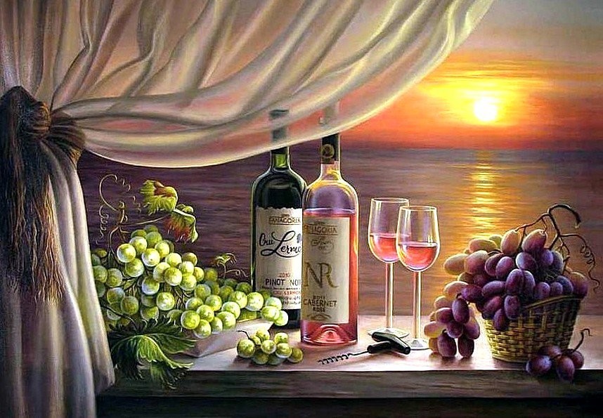 

Набор алмазной вышивки Алмазная мозаика "РОМАНТИЧЕСКИЙ УЖИН" 60х40см. 48 цветов