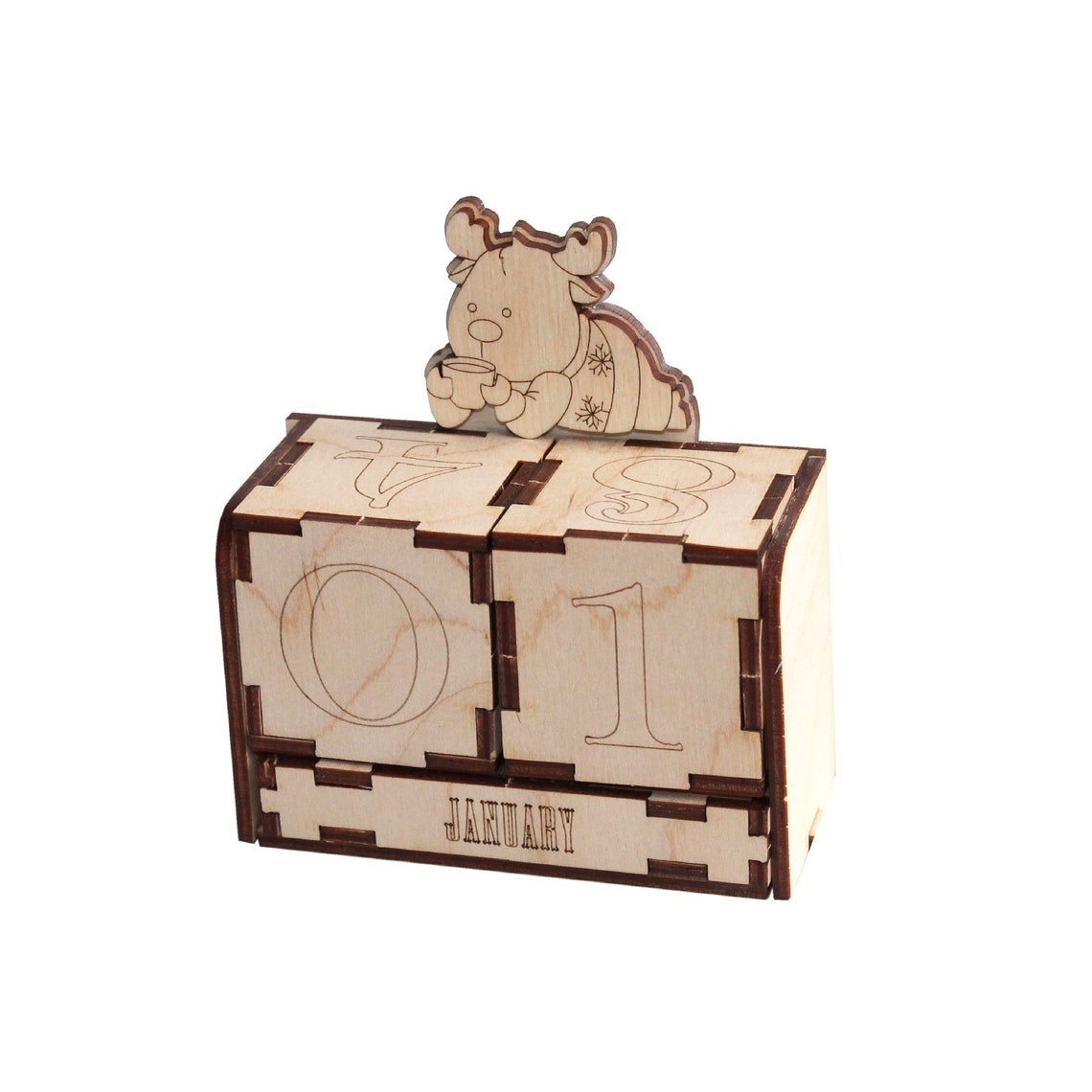 

Вечный адвент календарь Lucky Wood с фигуркой рождественского лося (2619)