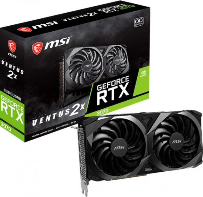

Видеокарта GeForce RTX 3070 8GB GDDR6 MSI VENTUS 2X OC LHR