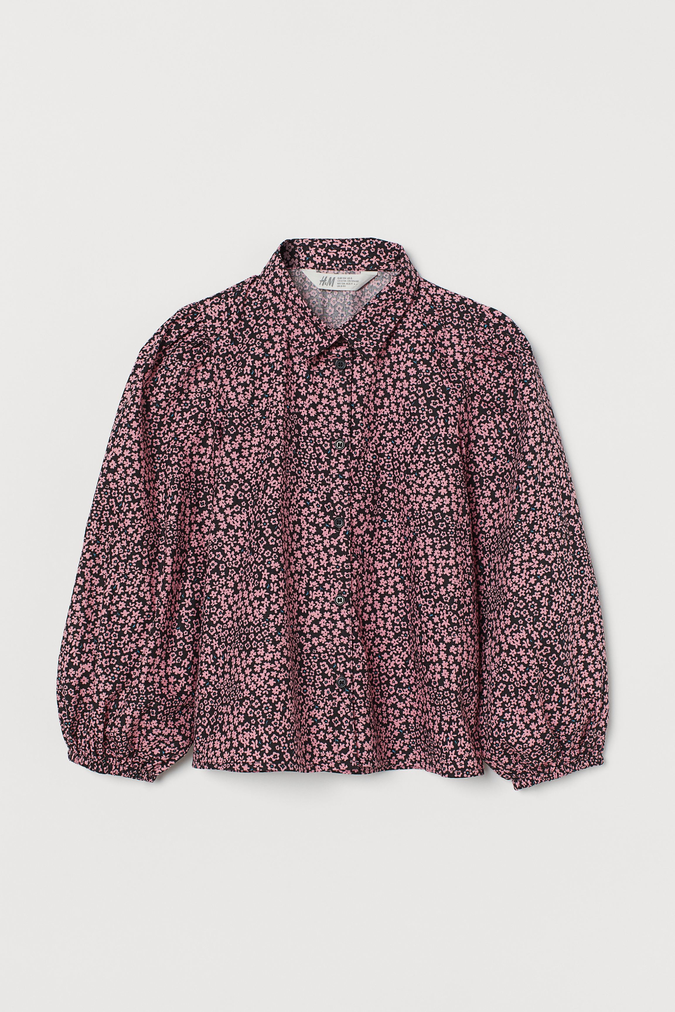 

Блуза H&M 140 Черный 0925542_мел.роз.цветы_01