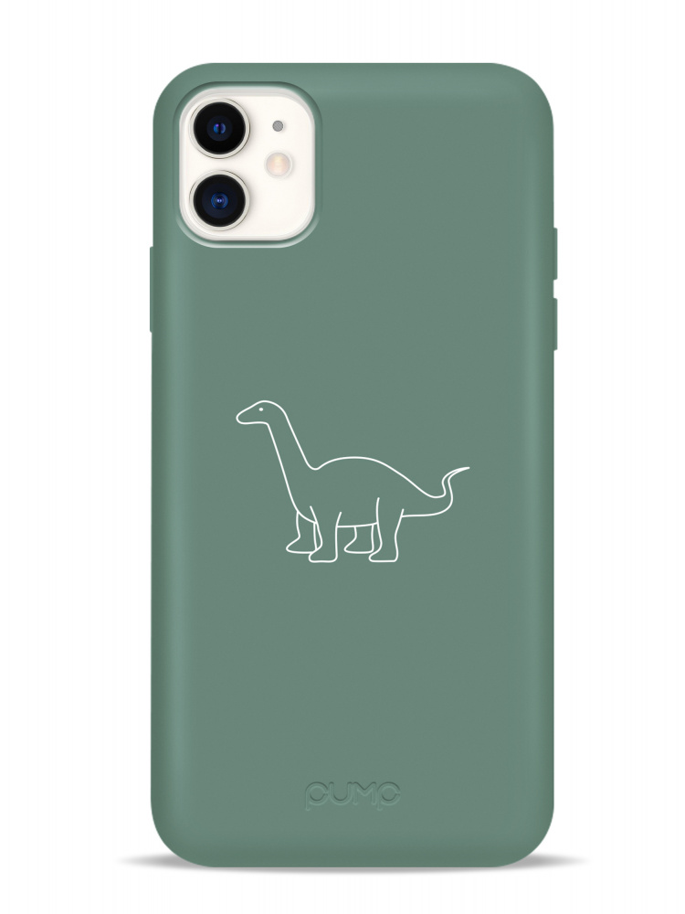 

Чехол-накладка Pump Silicone Minimalistic Case for iPhone 11 Dino Green Зеленый С рисунком