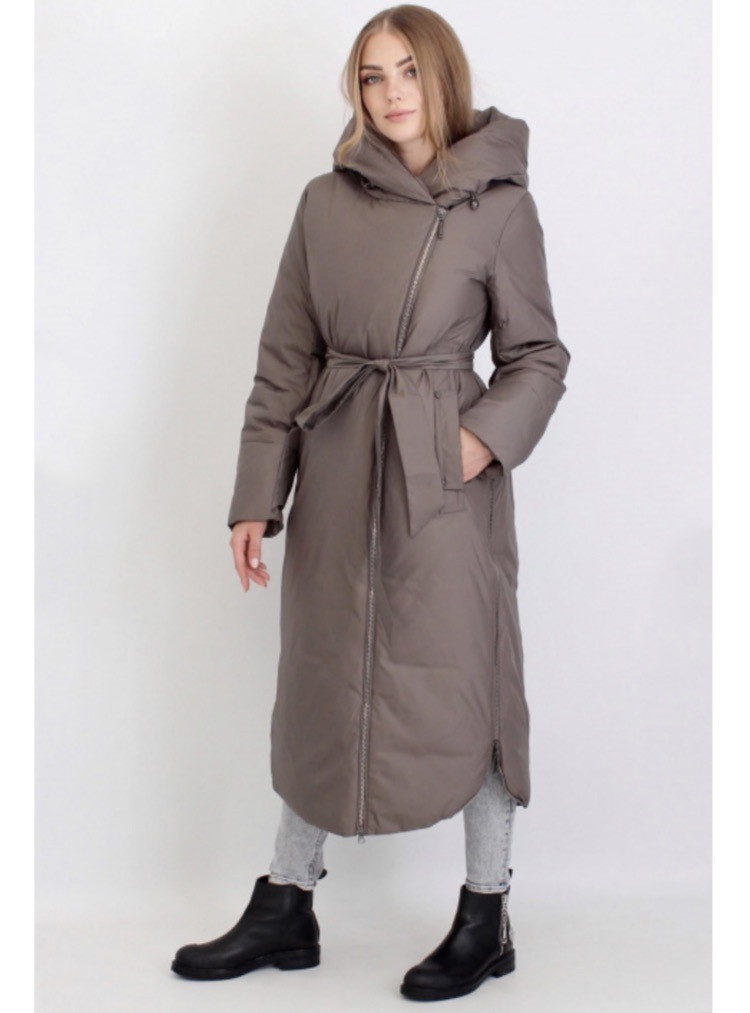 

Женское длинное пуховое пальто Snow Owl 2XL в расцветке коричневый капучино