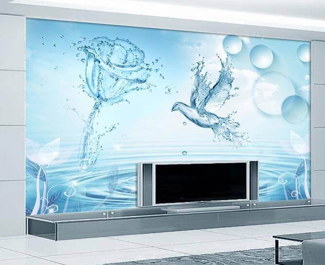 

Фотообои Арт-Обои Водяная роза с птицей №dec-106 Мелкий песок