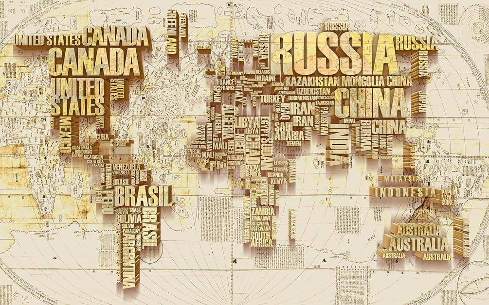 

Фотообои Арт-Обои Список стран на карте №35321 Нить