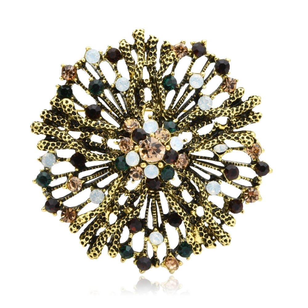 

Брошь-кулон женская BROCHE бижутерия Цветы Авангард разноцветная BRBF111292