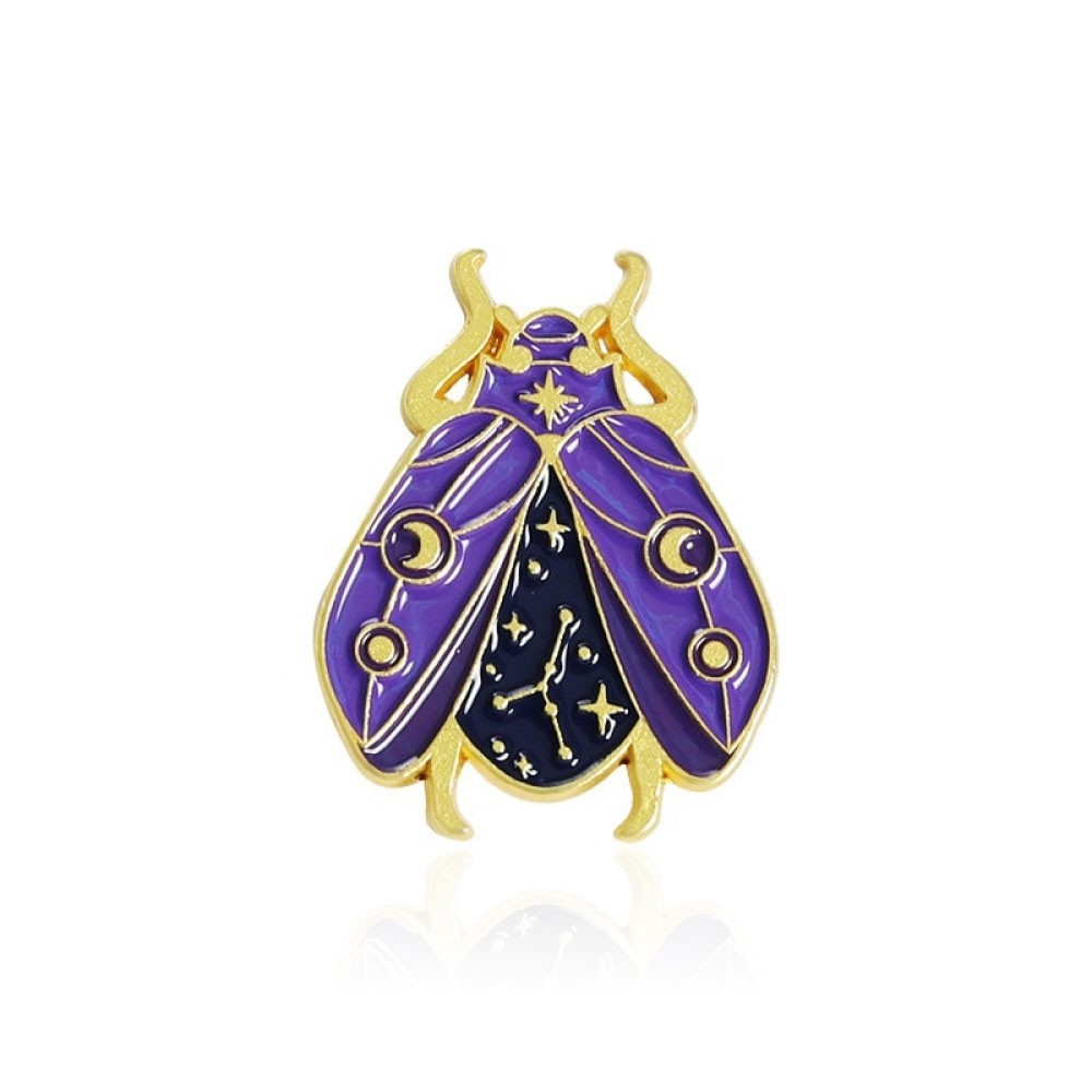 

Брошь-значок унисекс BROCHE бижутерия с эмалью Насекомые Ночной Мотылёк фиолетовая BRGV112279