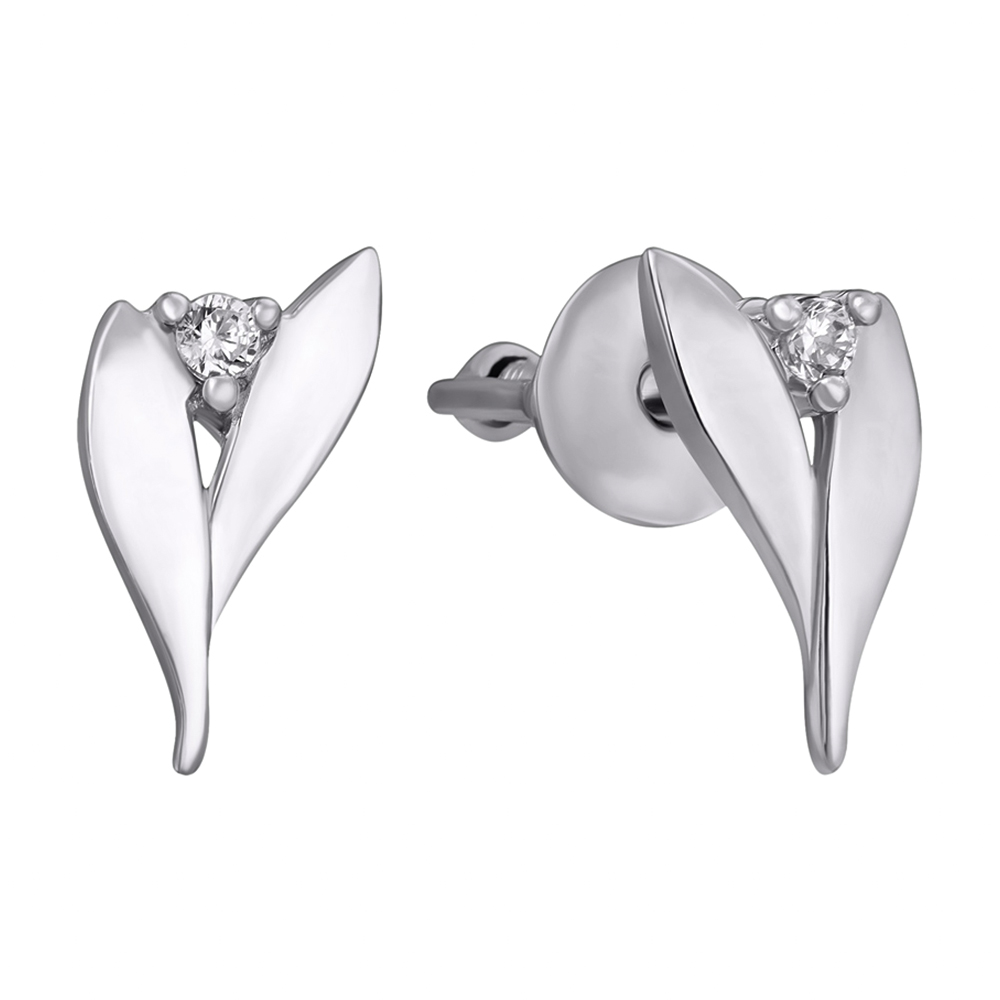 

Серебряные серьги-пуссеты Подснежники с фианитами 000120585