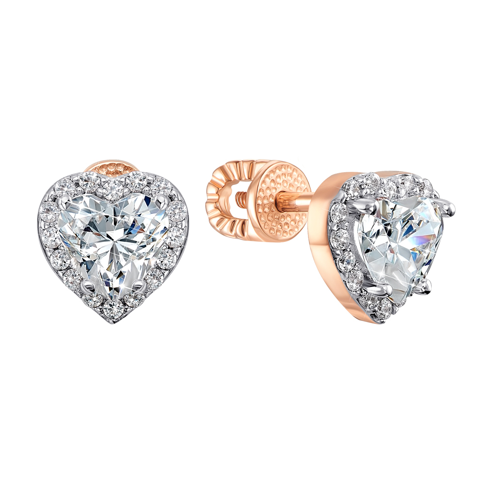 

Серьги из красного золота с фианитом S Zirconia и родированием 000138731