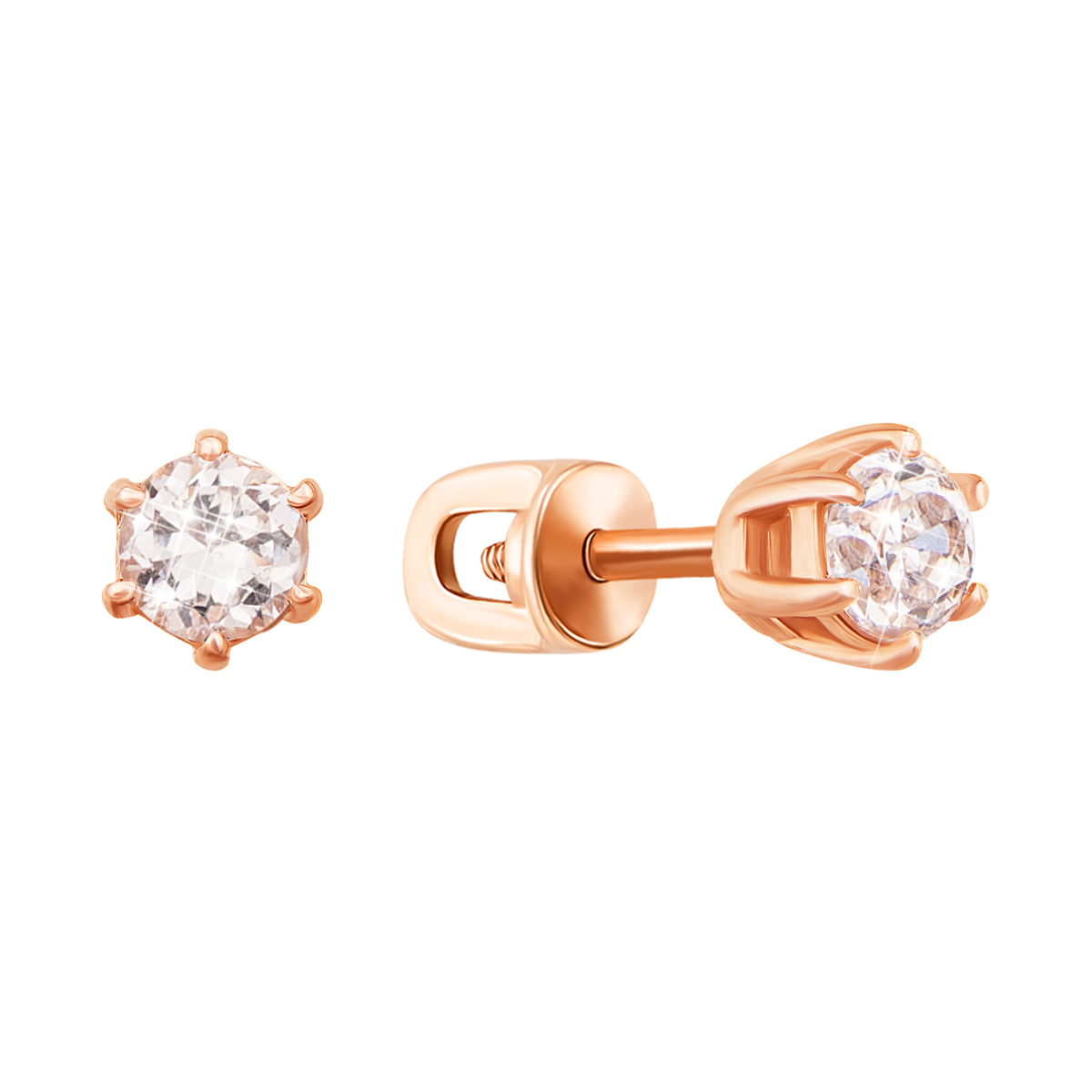 

Золотые серьги-пуссеты Изабель в красном цвете с фианитами S Zirconia 000122778