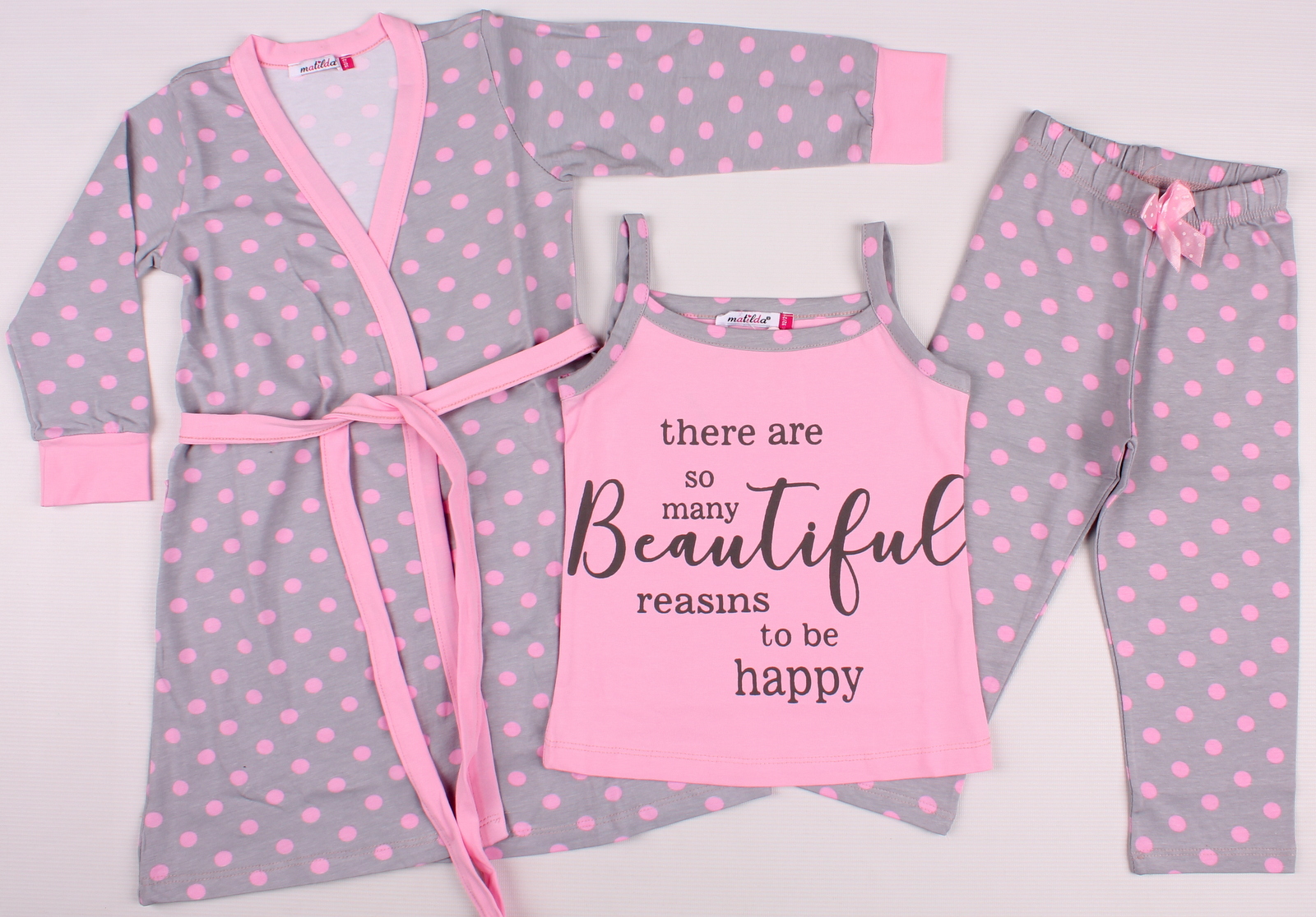 

Пижама + Халат Matilda Розовый 164 см 7469-4 (455303)