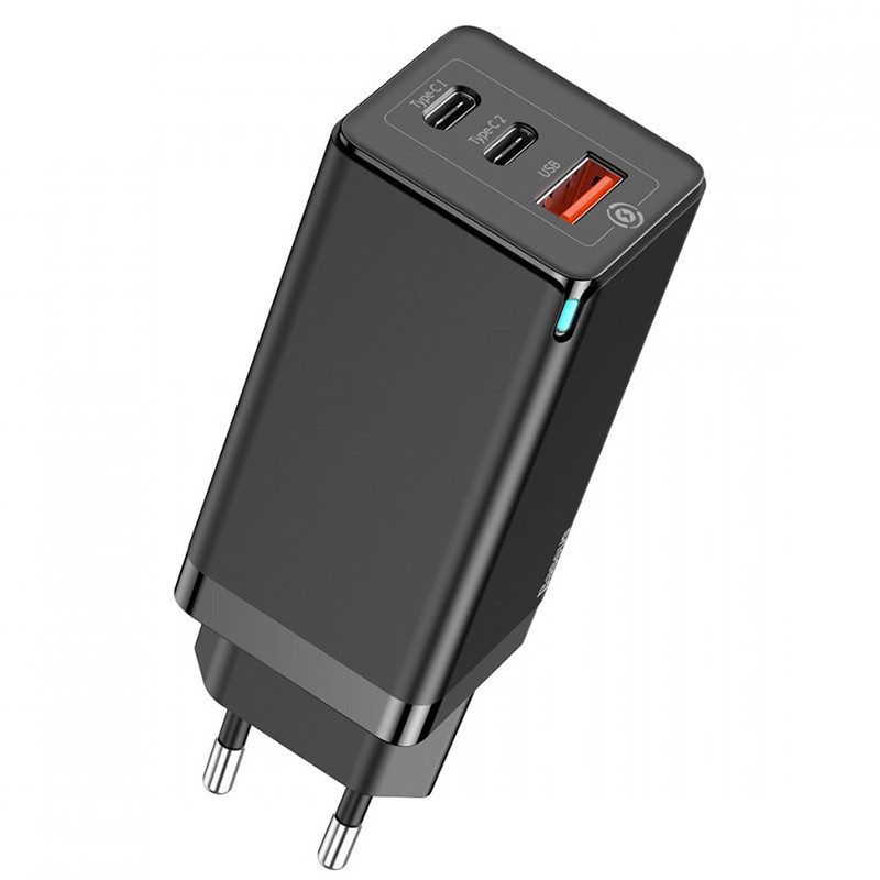 

СЗУ Baseus GaN Quick Travel Charger 65W (2 Type-C + 1USB) Black