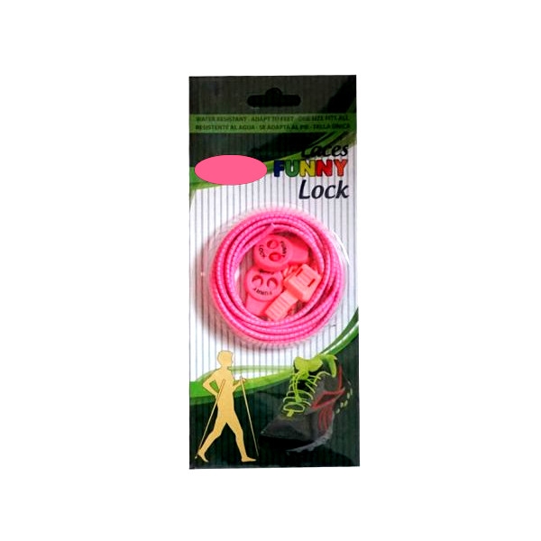 

Розовые эластичные шнурки с фиксатором светоотражающие MAVI STEP Funny Lock Fluor