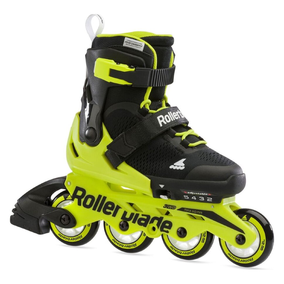 

Роликовые коньки детские Rollerblade Microblade Black Neon Yellow 2021 28-32 (ro-22436)