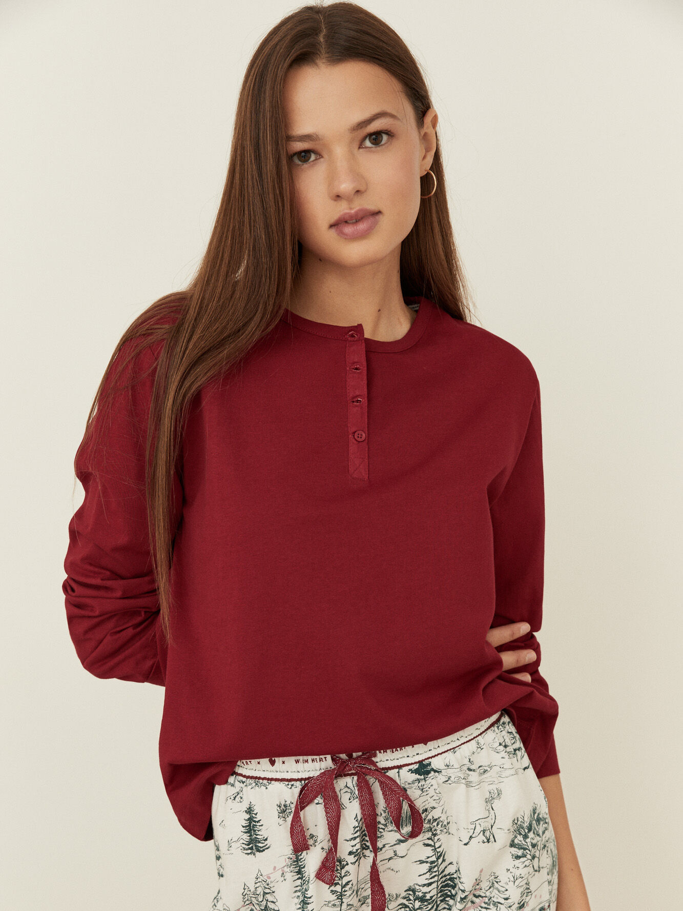 

Пижамный лонгслив Women'Secret 3272243-61  Бордовый, Пижамный лонгслив Women'Secret 3272243-61 M Бордовый