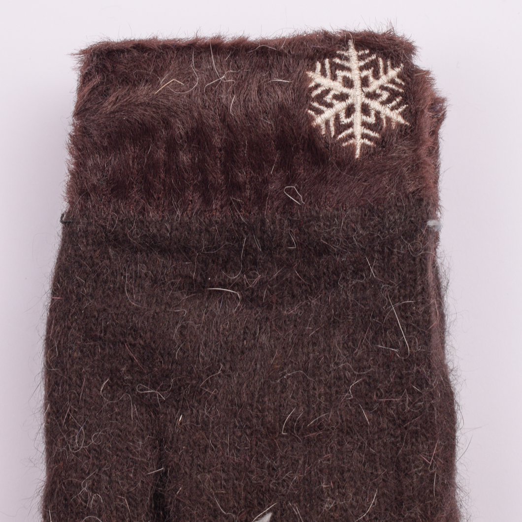 

Варежки женские со снежинкой Корона. G0811-3