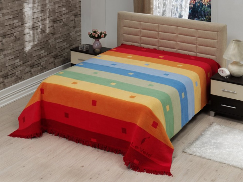 

Плед хлопок/акрил Le Vele Royal Stripes Rainbow Orange 160x220 0601.SES.00.00.000.01.008