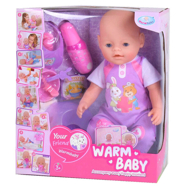 

Пупс функциональный Warm Baby 40 см с аксессуарами бутылочкой горшком (8903455)