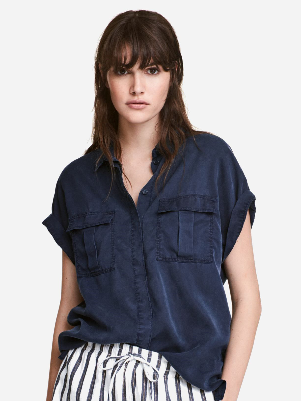 

Рубашка H&M 5057636RP1  Темно-синяя, Рубашка H&M 5057636RP1 38 Темно-синяя