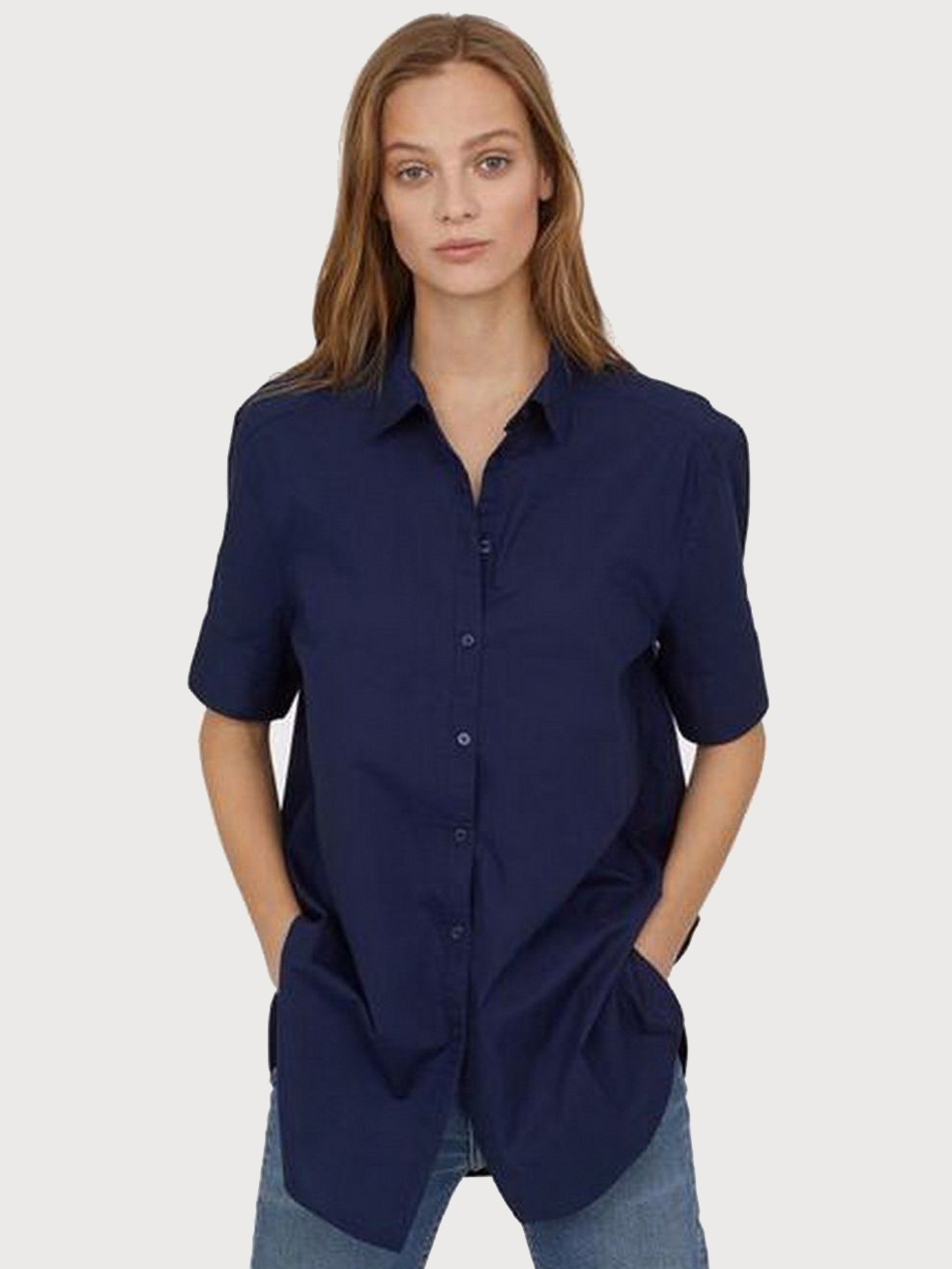 

Рубашка H&M 0585785-7  Темно-синяя, Рубашка H&M 0585785-7 36 Темно-синяя