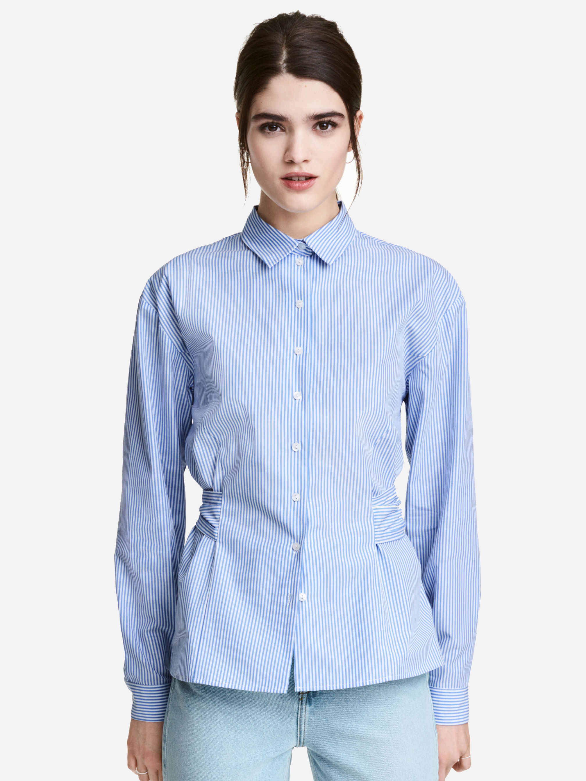 

Рубашка H&M 5099285-AAYL 38 Белая с голубым
