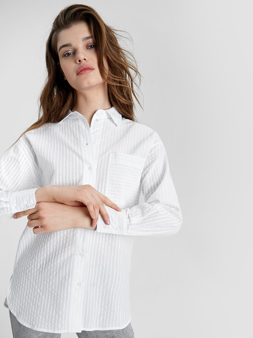 

Рубашка O'STIN Casual 7VLYUBYHCW  Белая, Рубашка O'STIN Casual 7VLYUBYHCW XS Белая