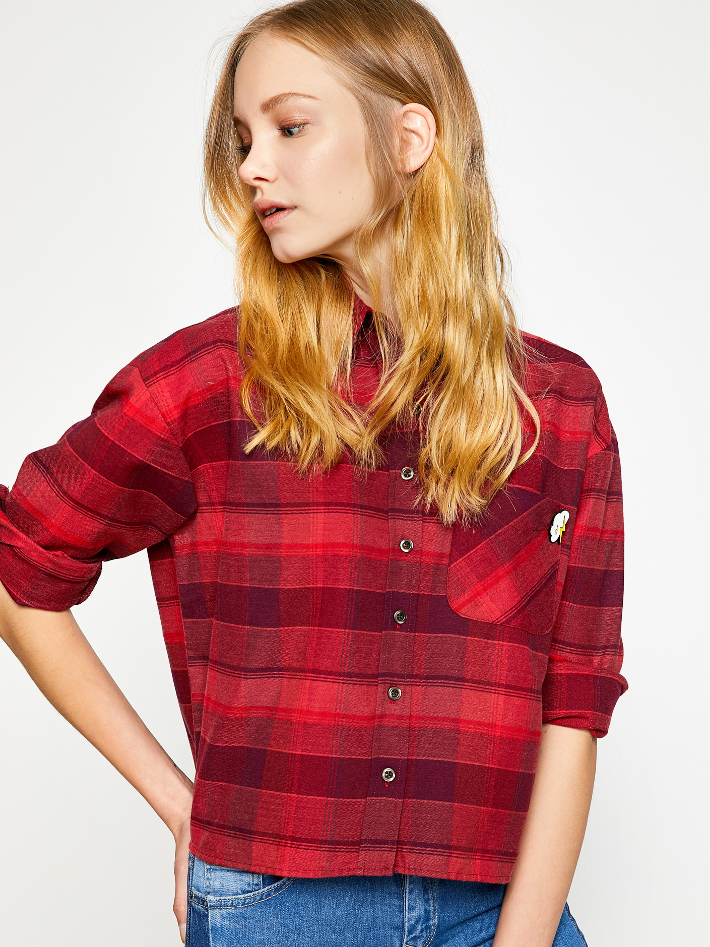 

Рубашка Koton 8KAL61460OW  Red Check, Рубашка Koton 8KAL61460OW 34 Red Check