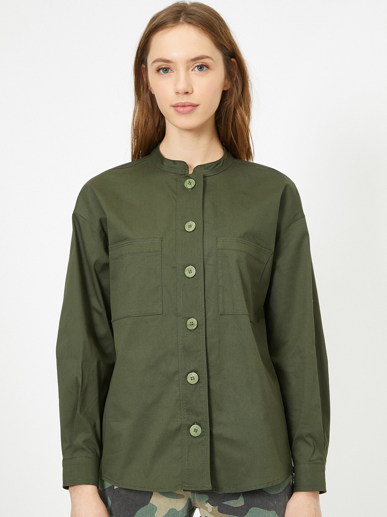 

Рубашка Koton 0KAK68347PW-890 36 Khaki