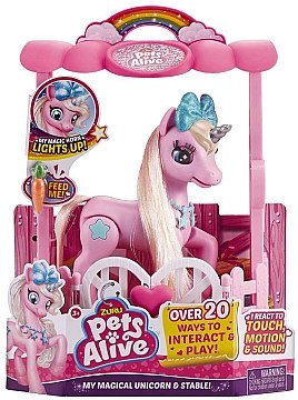 

Интерактивный игровой набор Pets Alive "Розовый единорог в домике" - Pets & Robo Alive (20-752804)