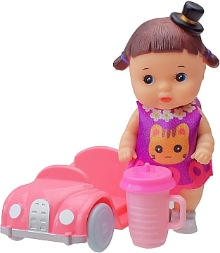

Кукла с аксессуарами, A702B, с розовой машинкой - Shantou (20-1036936)