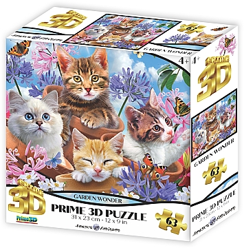 

3D Пазл "Котята", 63 эл. - Prime 3D (20-1021379)