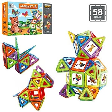 

Конструктор MAGniSTAR магнитный, 58 деталей - Limo Toy (20-1045386)