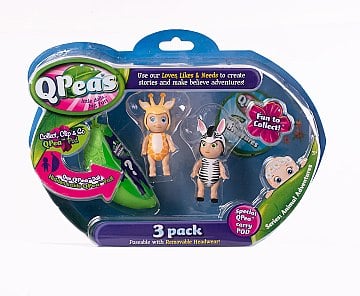 

Фигурки в стручке горошинки, 3 фигурки, "Жирафчик Гиги и зебра Зада" - Qpeas (20-635398)