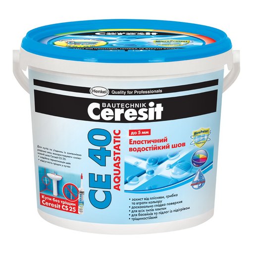 

Фуга Ceresit CE40 Aquastatic 5 кг Серая (10898454)