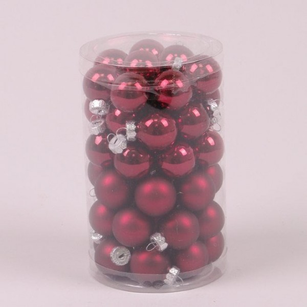 

Шарики стеклянные 2,5 см. темно-красные (48 шт.) Flora 44530 (NAT09372)