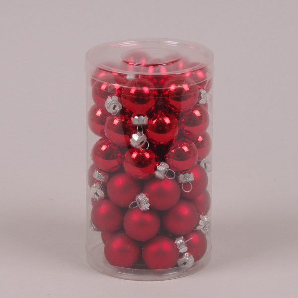 

Шарики стеклянные 2,5 см. красные (48 шт.) Flora 44516 (NAT09366)