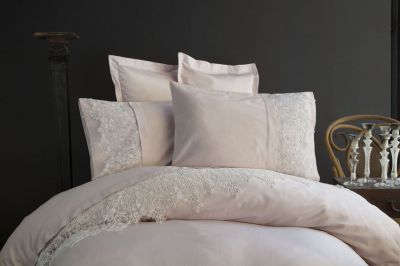 

venedik lila Сатиновое постельное белье с кружевом., slt5098