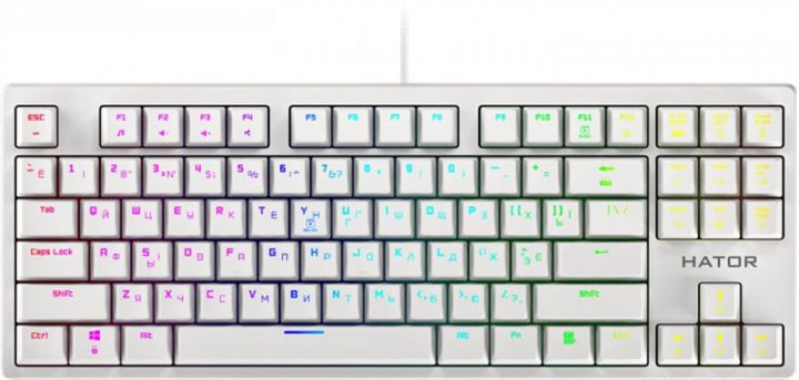 

Клавиатура Hator Rockfall Evo TKL Optical ENG/UKR/RUS (HTK-631) White USB (HTK-631)