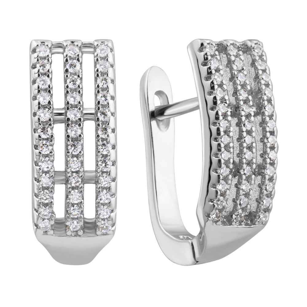 

Серебряные серьги с фианитами 000132411