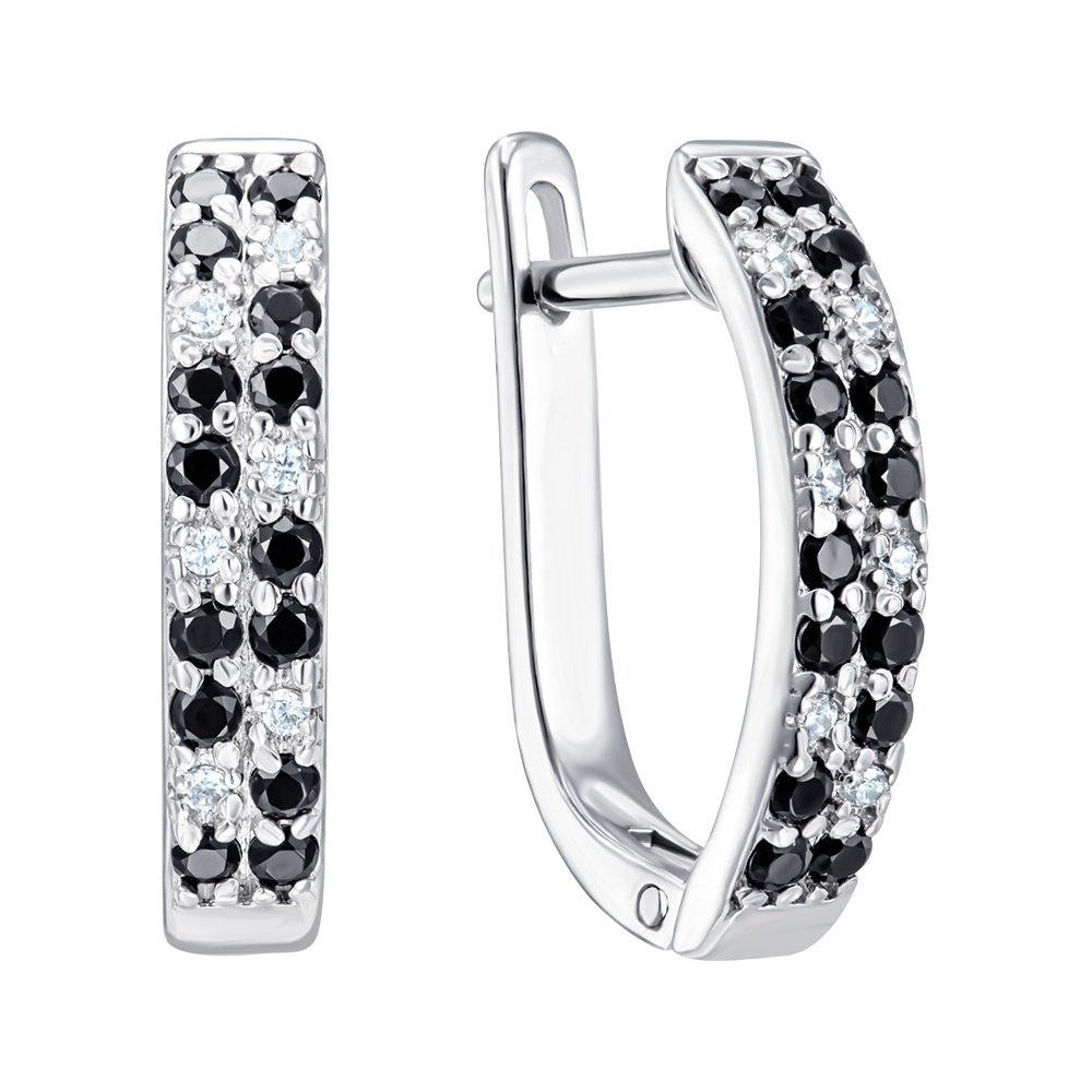 

Серебряные серьги с фианитами 000150206