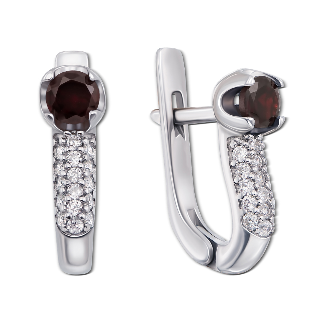 

Серебряные серьги с гранатами и фианитами 000124678