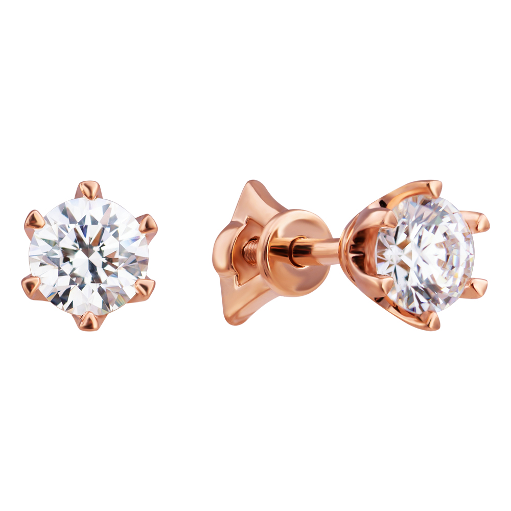 

Серьги-пуссеты из красного золота с фианитом S Zirconia 000037100