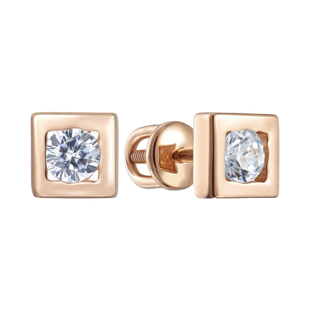 

Серьги из красного золота с фианитами 000151066